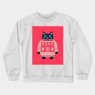 Cat in Christmas Jumper Cute Design Crewneck Sweatshirt